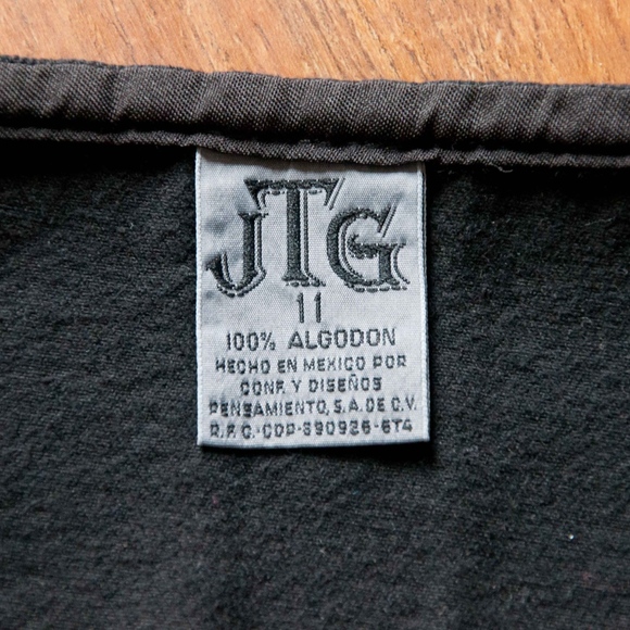 JTG 90's style Black Demin Button Up Skirt Sz 11 - Picture 3 of 6